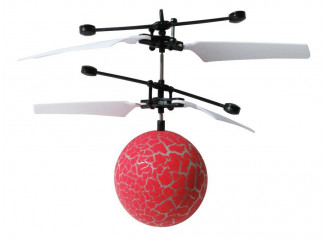 Vrtuľníková guľa s LED červená