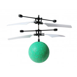 Vrtuľníková guľa s LED zelená