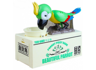 Detská pokladnička papagáj - zelená
