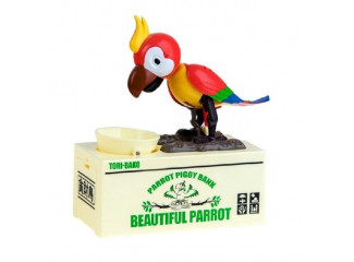 Detská pokladnička papagáj - červená