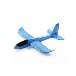 Polystyrénové hádzacie lietadlo dolet až 40 m - farba modrá
