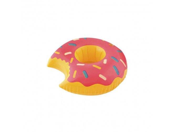 Nafukovací držiak na pitie - Donut ružový