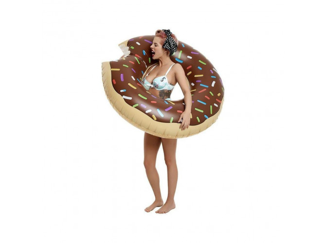 Nafukovací kruh Donut - hnedý (120cm)