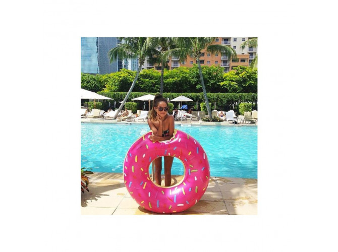 Nafukovací kruh Donut - ružový (120cm)