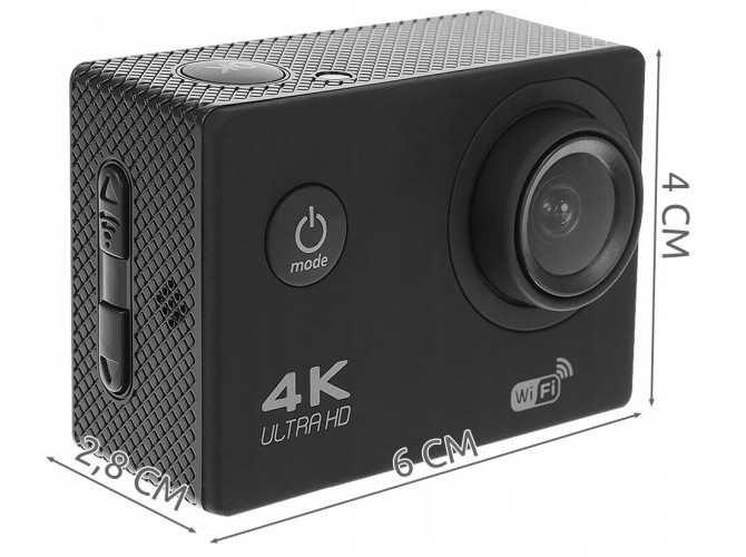 ULTRA HD Kamera 4K, Wifi 32GB čierna