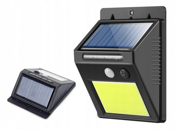 Solárne vonkajšie 48 LED COB osvetlenie s pohybovým senzorom