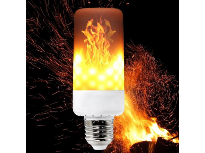 LED žiarovka s efektom plameňa 3+1